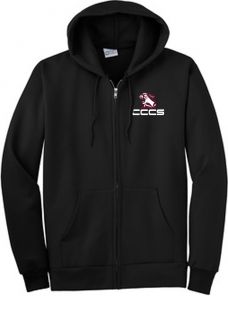 Port & Company - Fleece Full-Zip Hooded Sweatshirt, Black